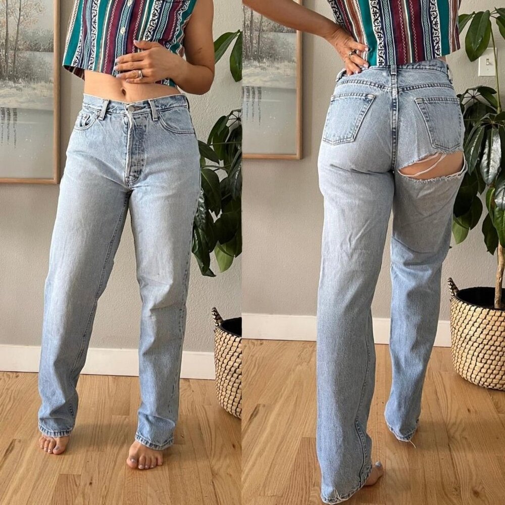 Vintage 90s banana Republic mom jeans high waisted button placket 27" waist‎